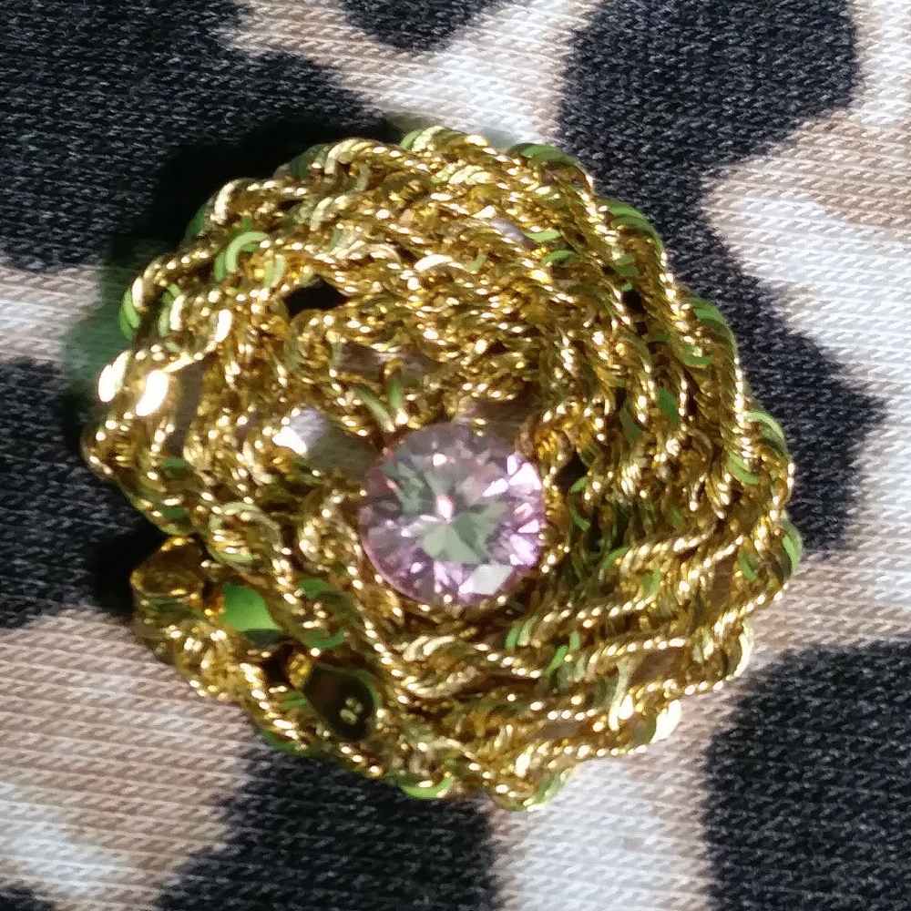 10K GOLD ROPE CHAIN & PENDANT